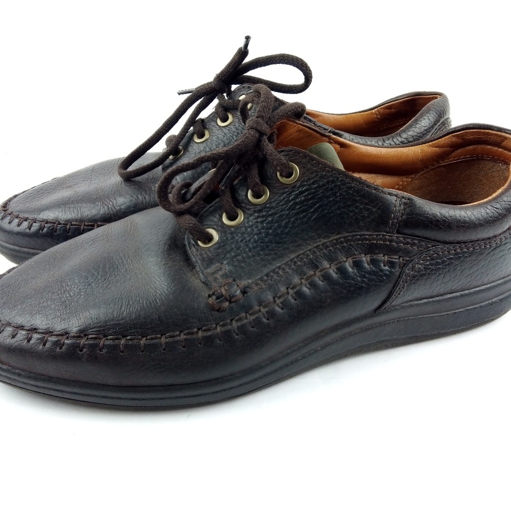 Ecco Vegetable Tanned Brown Leather Lace Up Shoes